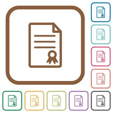 Certificate document simple icons Stock Illustration