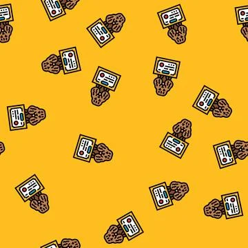 Certificate dog competition show vector seamless pattern Stock Illustration