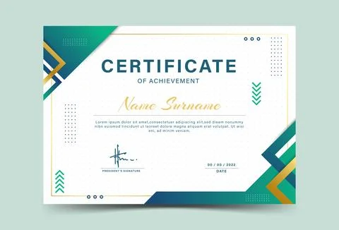 Certificate drak green Stock Illustration