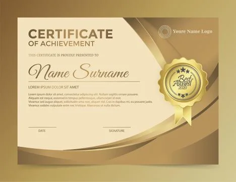 Certificate of elegance in modern classics Stock Illustration