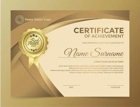 Certificate of elegance in modern classics Stock Illustration