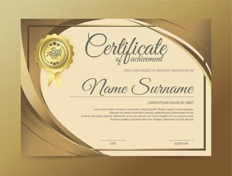 Certificate of elegance in modern classics Stock Illustration