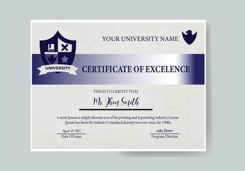 Certificate of Excelence Template Stock Illustration