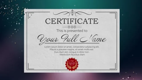 Certificate Of Excellence Stock After Effects