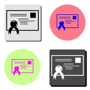 Certificate. flat vector icon Stock Illustration