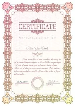 Certificate frame charter diploma Stock Illustration