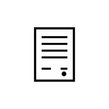 Certificate, Gratitude, Contract Solid Flat Vector Icon Isolated on White Bac Illustrazione stock