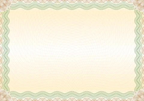 Certificate green brown border landscape Stock Illustration