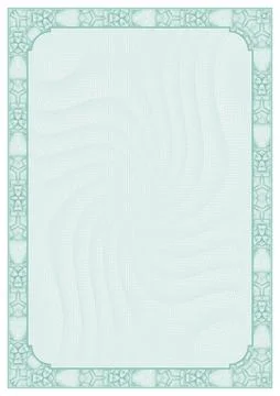 Certificate with guillotine grid and frame, design for diploma, award documen Stock Illustration