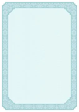 Certificate with guillotine grid and frame, design for diploma, award documen Stock Illustration