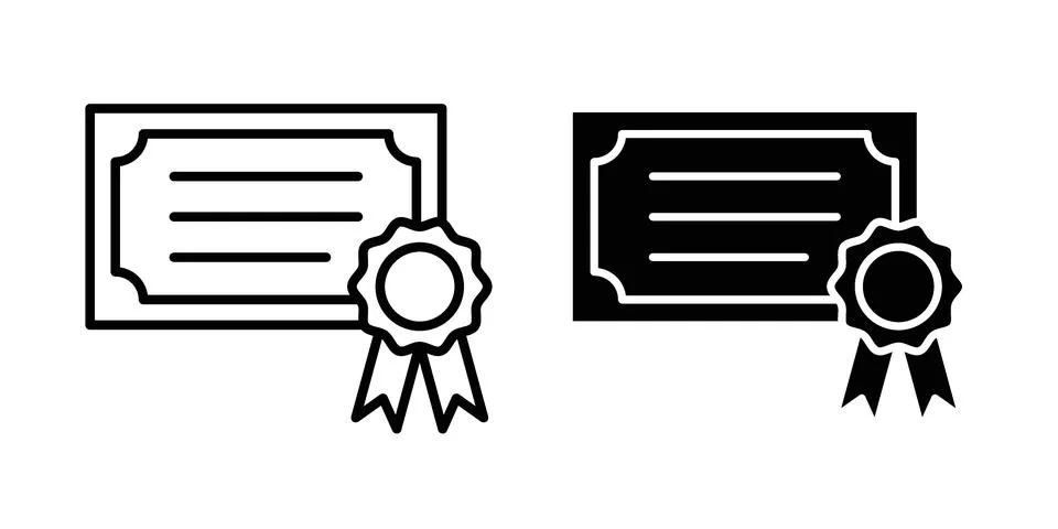 Certificate icon concept. best for web design Stock Illustration