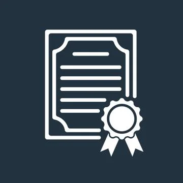 Certificate icon. Degree Icon. Vector illustration. Stock Illustration