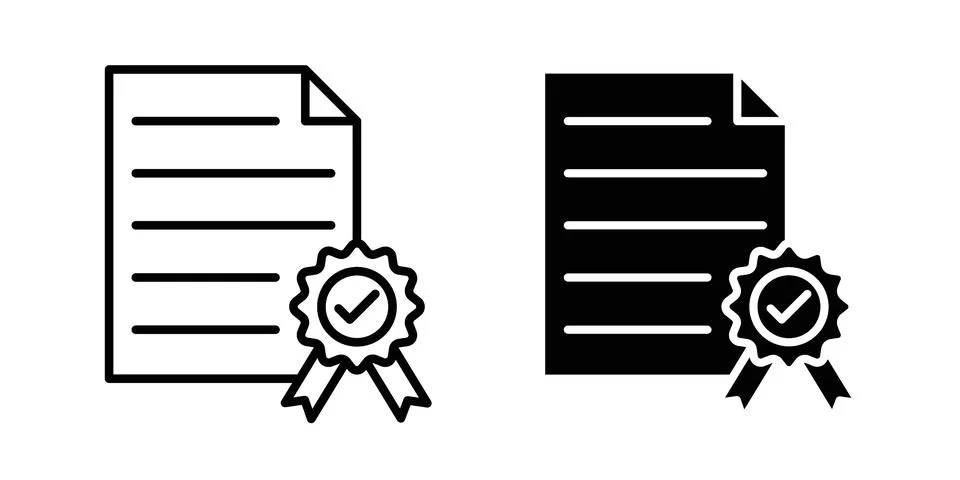 Certificate icon design. Simple Vector illustrations.. Stock Illustration