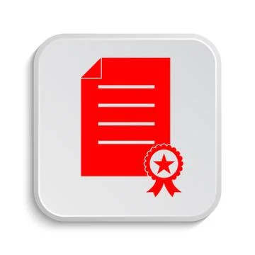 Certificate icon. Internet button on white background.. Stock Illustration