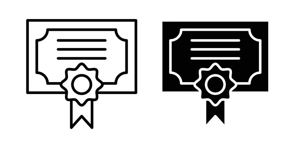 Certificate icon or illustration vector symbols Stock Illustration