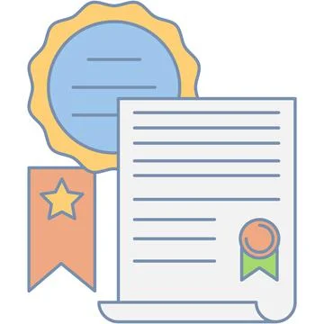 Certificate icon quality medal vector on white Stock Illustration