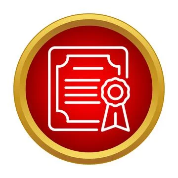 Certificate icon representing achievement qualification and award Stock Illustration
