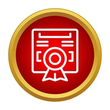 Certificate icon representing award, achievement, and education Stock Illustration