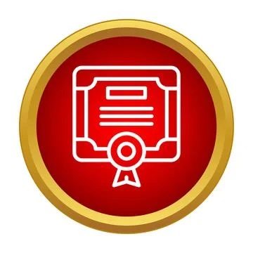 Certificate icon representing education achievement and award Stock Illustration