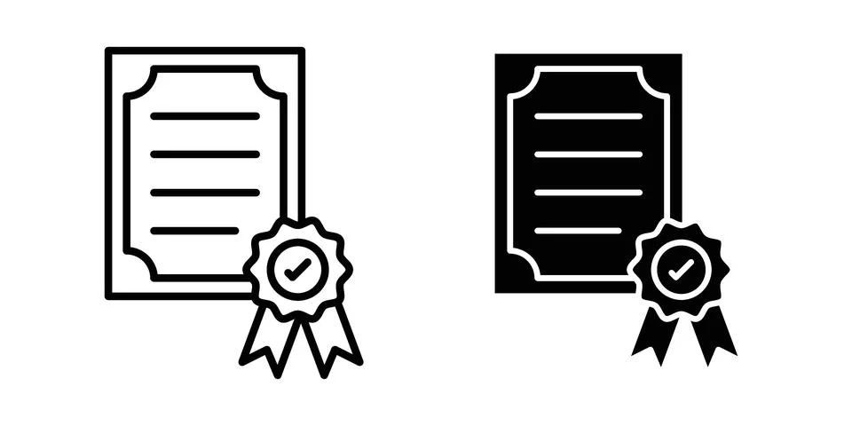 Certificate icon set, collection of vector icons Stock Illustration