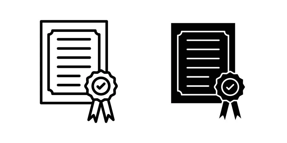 Certificate icon set. Vector EPS 10 Stock Illustration