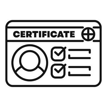 Certificate icon showing completed training and education Stock Illustration