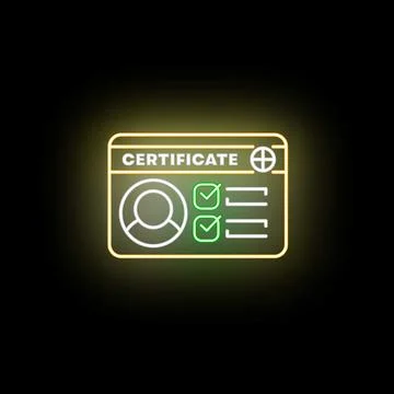 Certificate icon showing verification and identity confirmation Stock Illustration
