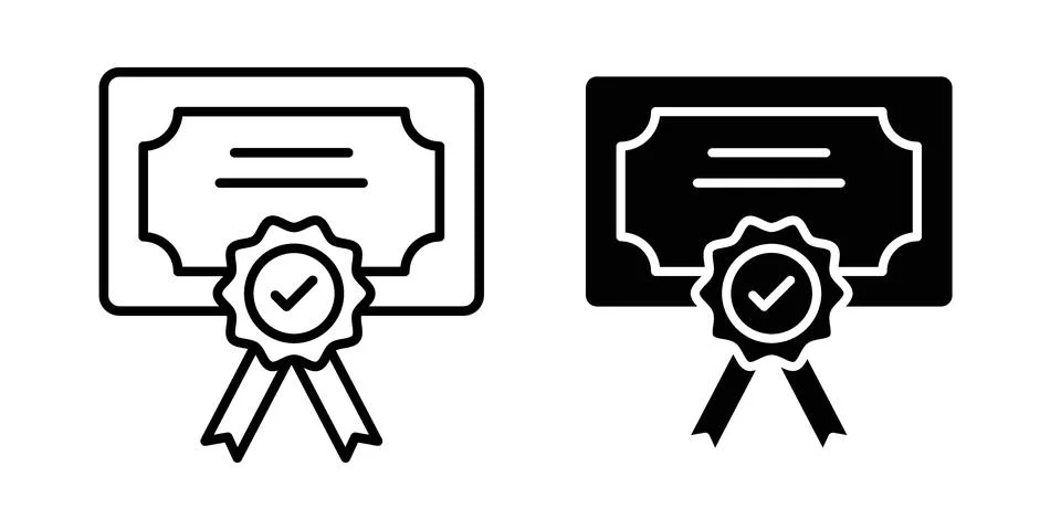 Certificate icon vector design illustrations Stock Illustration