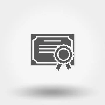 Certificate. Icon. Vector. Stock Illustration