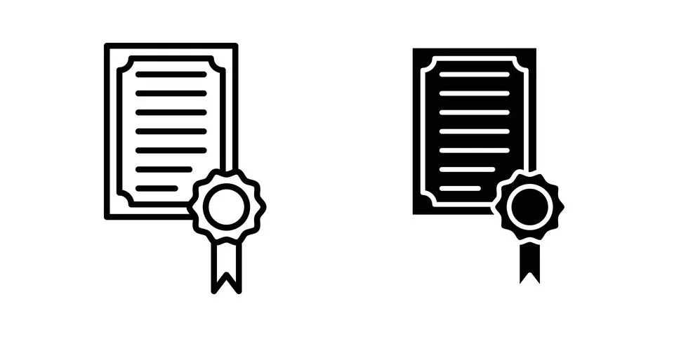 Certificate icon vector symbol graphics Stock Illustration