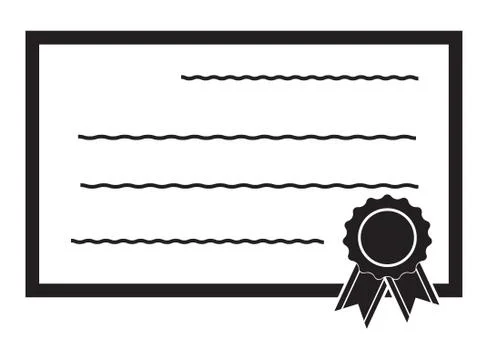 Certificate icon on white background. flat style. Achievement icon for your w Illustrazione stock