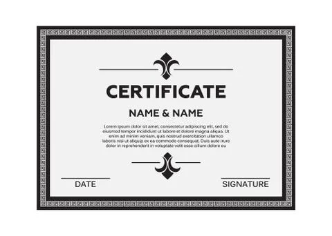 Certificate illustration. Certificate border template Illustrazione stock