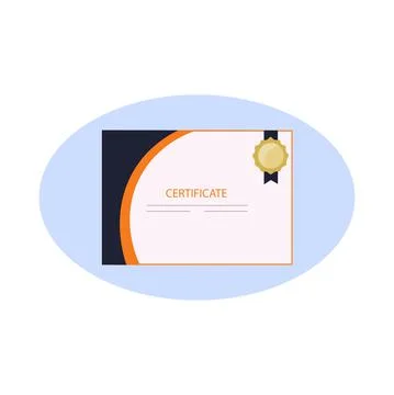 Certificate illustration design element, flat icon Stock Illustration