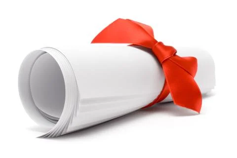 Certificate Isolated on a White Background Foto stock