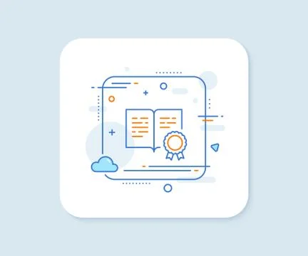 Certificate line icon. Certified document sign. Vector 스톡 일러스트