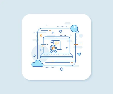 Certificate line icon. Certified document sign. Vector イラスト素材
