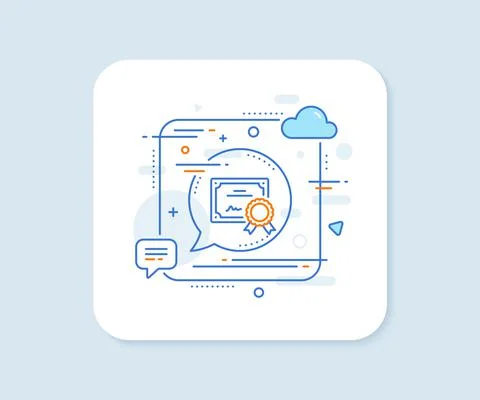 Certificate line icon. Certified document sign. Vector イラスト素材