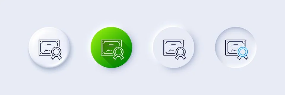 Certificate line icon. Certified document sign. Line icons. Vector Ilustración de archivo