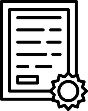 Certificate  Line Icon Design Stock Illustration