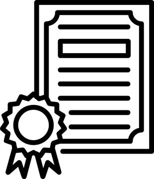 Certificate Line Icon Design Stock Illustration