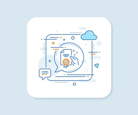 Certificate line icon. High quality sign. Vector 스톡 일러스트