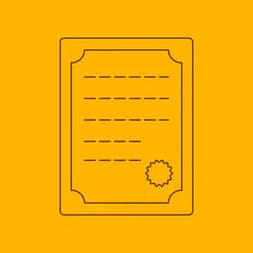Certificate line icon Stock Illustration