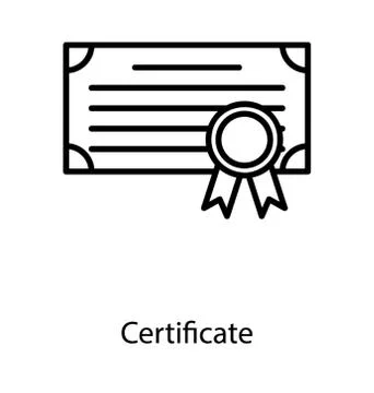Certificate line icon vector Stockillustratie