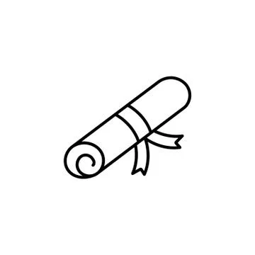Certificate line icon. vector illustration black on white background Stock Illustration