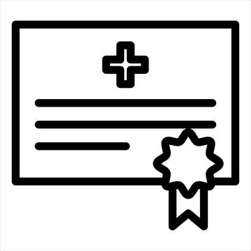 Certificate line icon vector illustration isolated on white background Stock Illustration