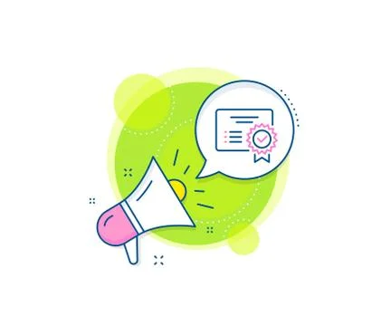 Certificate line icon. Verified document sign. Vector Stock Illustration
