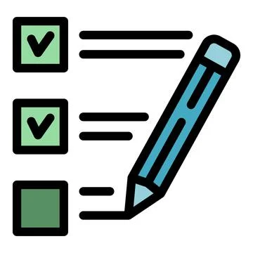Certificate list pen write icon color outline vector Stock Illustration