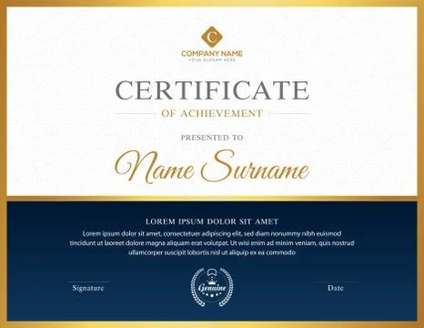 Certificate modern Multipurpose template vector applied Stock Illustration