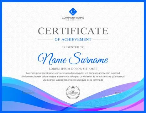 Certificate modern Multipurpose template vector Stock Illustration