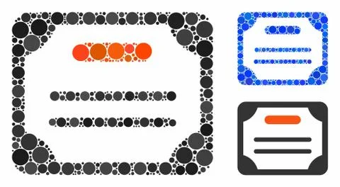 Certificate Mosaic Icon of Circles Stock Illustration